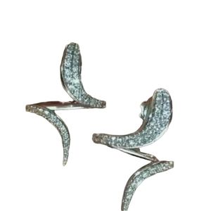 SS Plated with White Sapphire Earrings